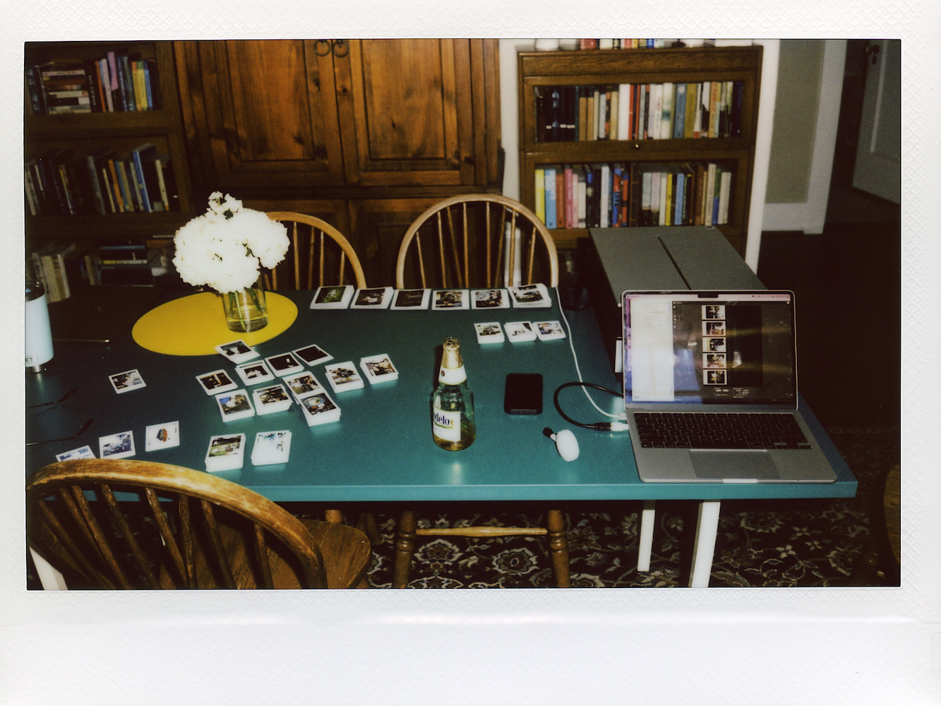 photograph of my table as I scanned photos
